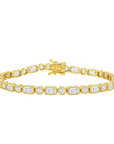 Sparkle Round and Rectangular Milgrain Bezel Bracelet