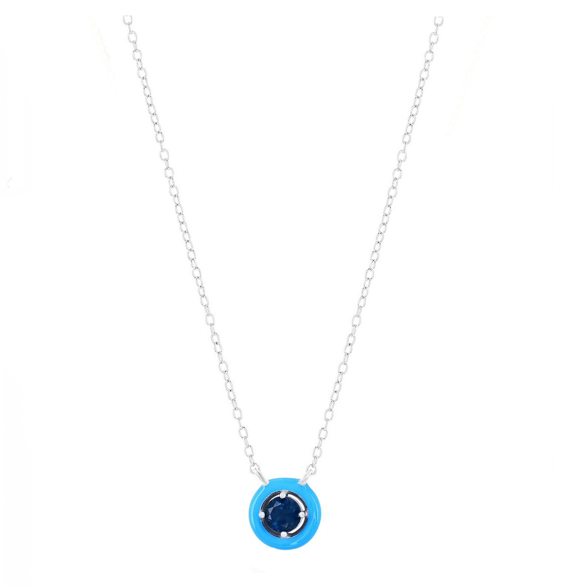 Gemstone Enamel Necklace (Available in 11 Colors)