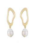 Open Link Pearl Drop Earrings