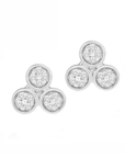 Trio Cluster Pave Diamond Stud Earrings