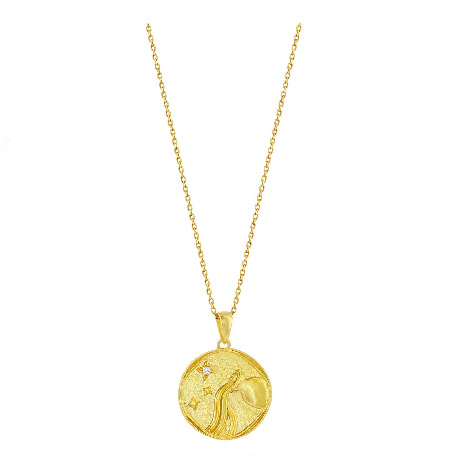 Sparkle Zodiac Coin Necklace (Available in 12 Styles)