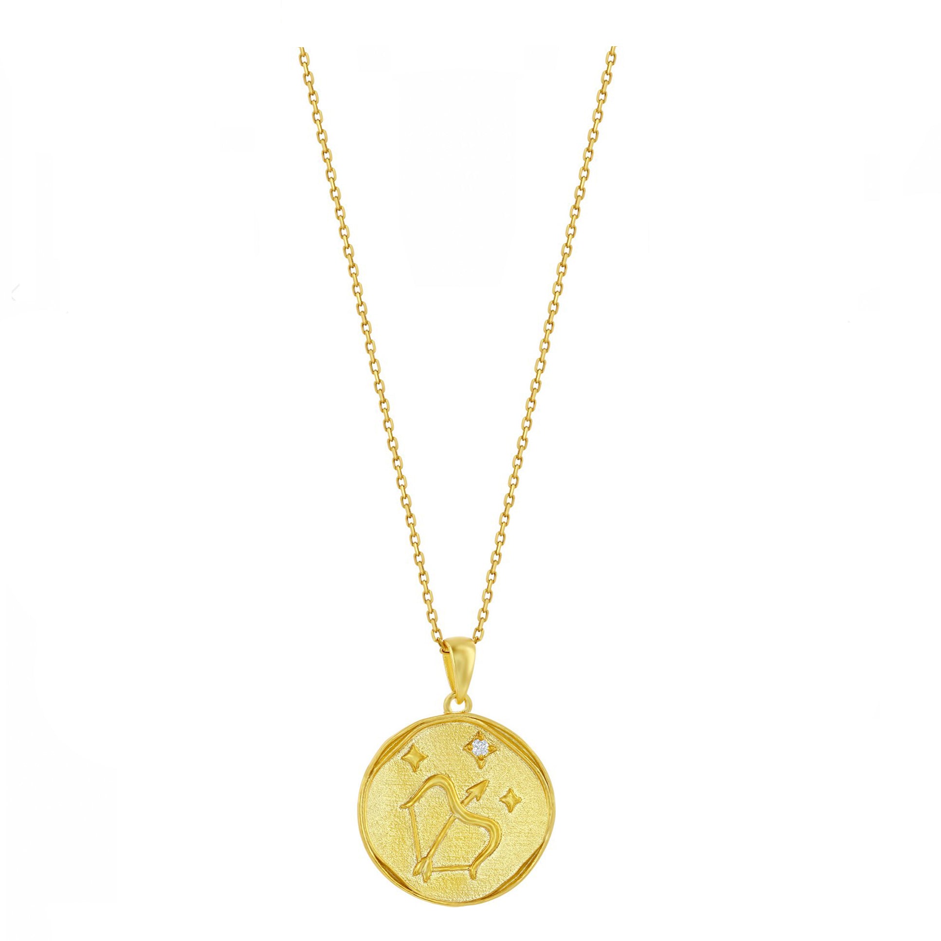 Sparkle Zodiac Coin Necklace (Available in 12 Styles)