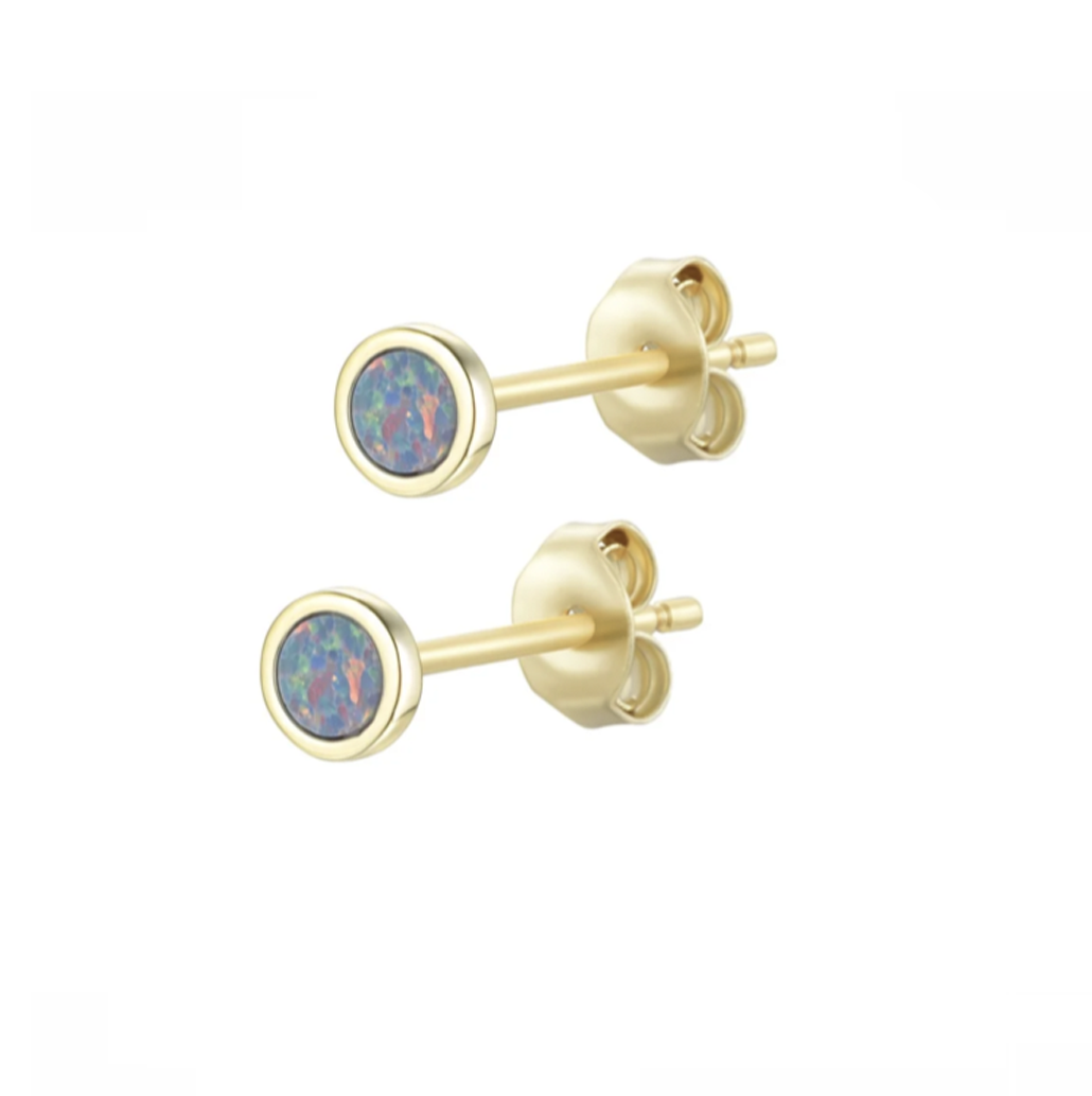 Opal Round Stud Earrings (Available in 7 Colors)