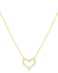 Pave Heart Outline Necklace