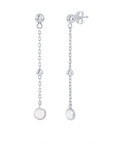 CZ Bezel Bead Chain Earrings