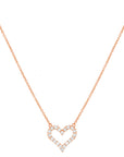 Pave Heart Outline Necklace