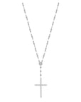Sparkle Cross Drop Flat Mirror Chain Necklace