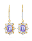 Asscher Lavender Sparkle Drop Earrings